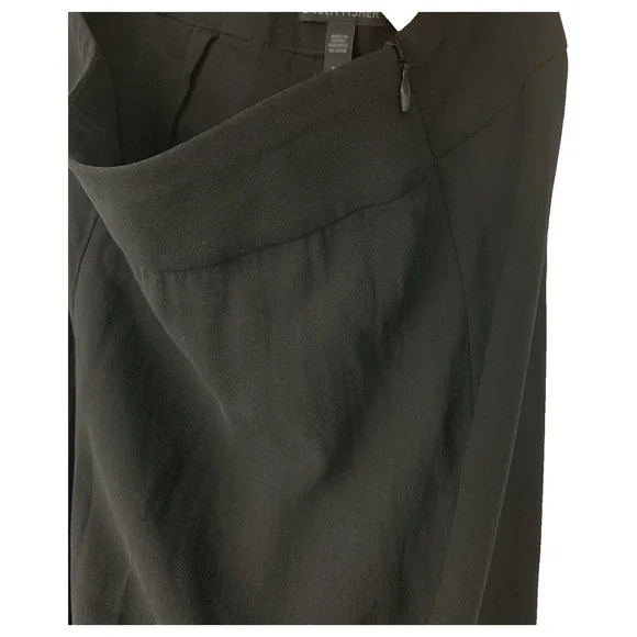 Eileen Fisher 100% Silk Black Pants Side Zip Ankle Minimalist Sz S Quiet Luxury - Picture 4 of 7